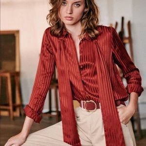 Sezane silk lives shirt